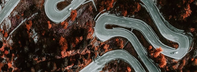 curvy road from above